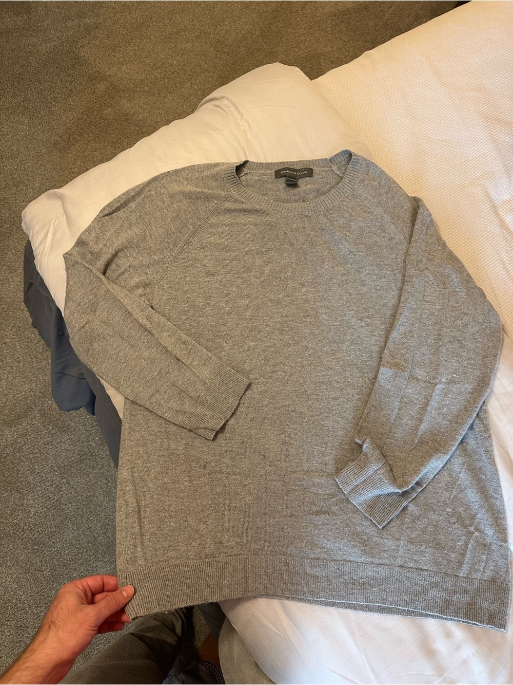 Men's Cashmere blend Crewneck Sweater in Heather Gray by Grayson & Dunn